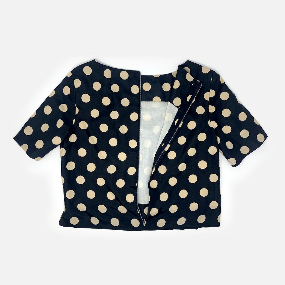 Vintage Silk Polka-Dot Crop Top | EXCELLENT! - Picture 9 of 9